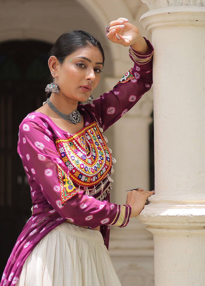 Cream Cotton Lehenga Set