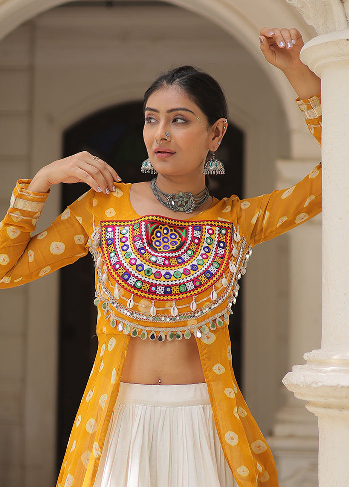 Cream Cotton Lehenga Set