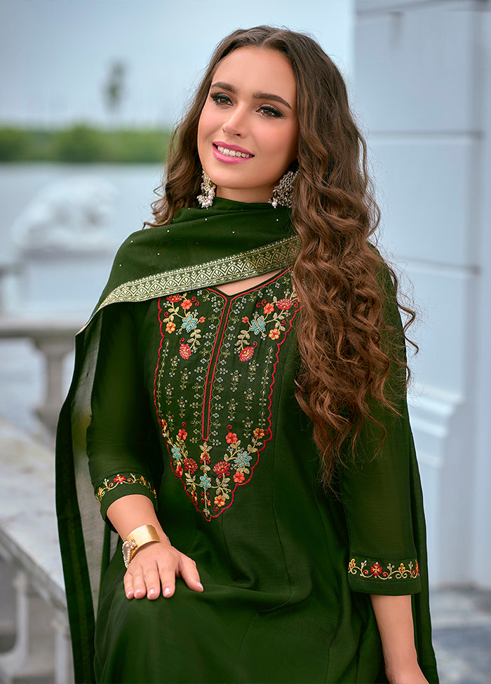 3 Pc Purple Silk Suit Set