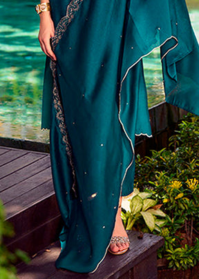 3 Pc Green Silk Suit Set