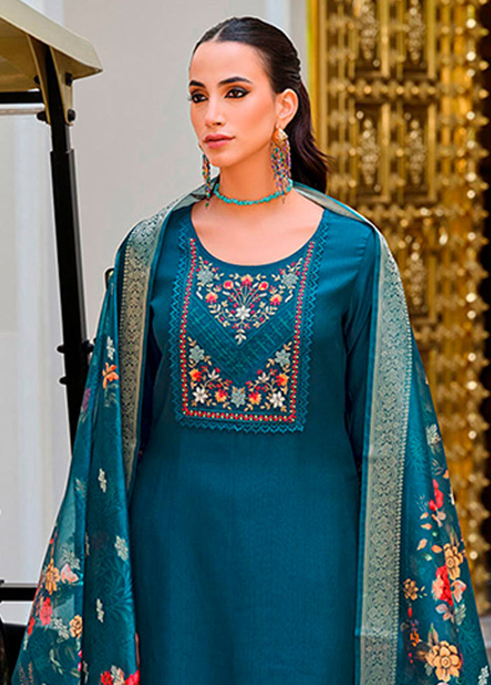 3 Pc Green Silk Suit Set