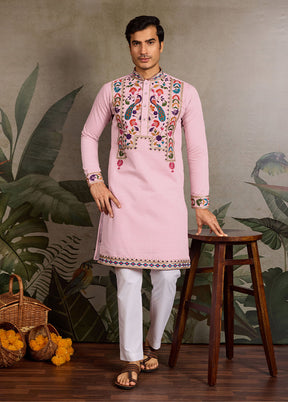 Pink Viscose Kurta