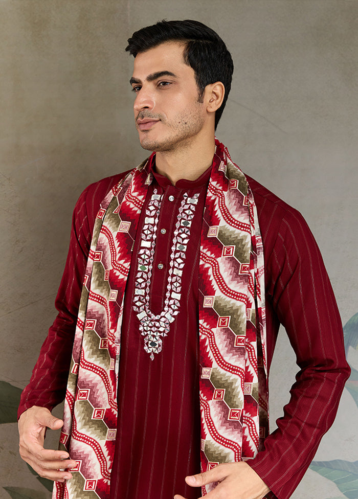 Maroon Viscose Kurta & Pajama Set