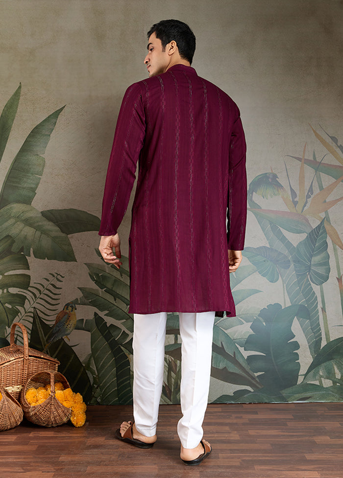 Purple Viscose Kurta & Pajama Set
