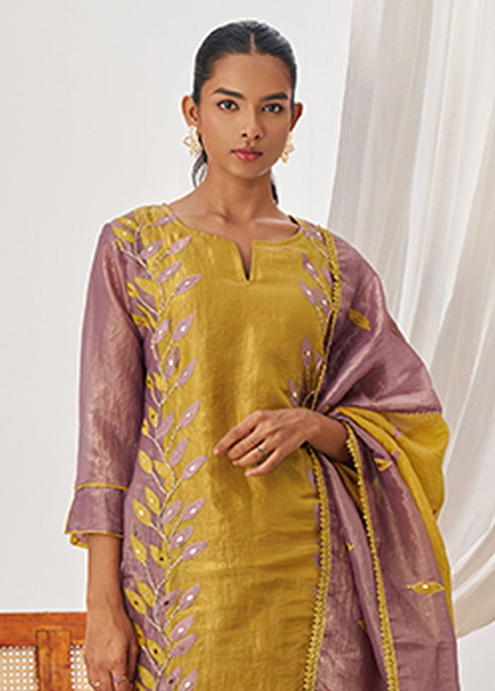 3 Pc Purple Silk Suit Set