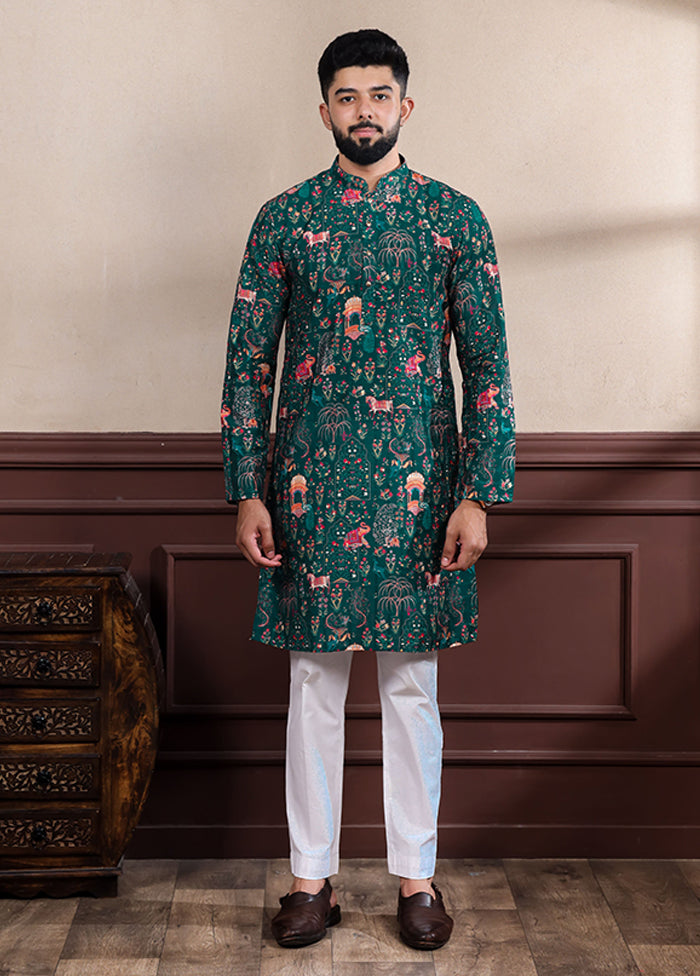 Green Cotton Kurta & Pajama Set