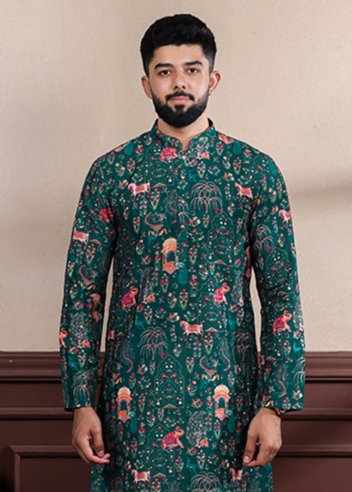 Green Cotton Kurta & Pajama Set