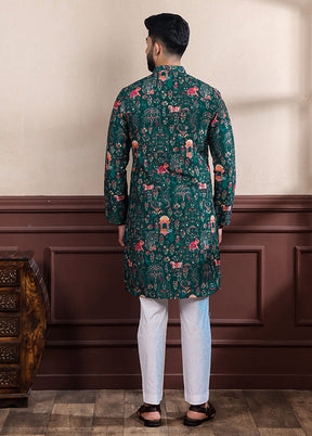Green Cotton Kurta & Pajama Set