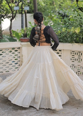 Black Cotton Lehenga Set