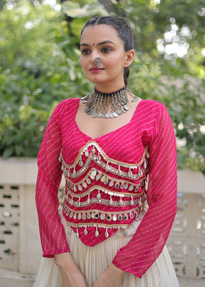 Pink Cotton Lehenga Set