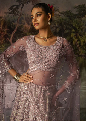 Purple Net Lehenga Set
