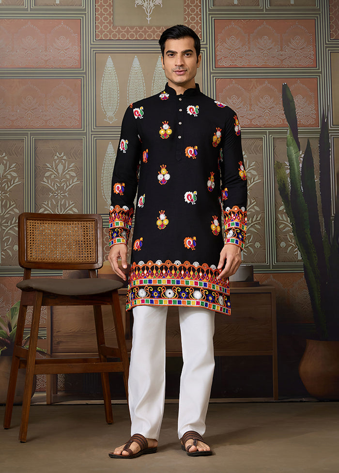 Black Cotton Kurta