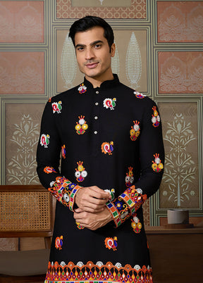 Black Cotton Kurta