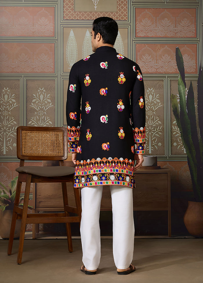 Black Cotton Kurta