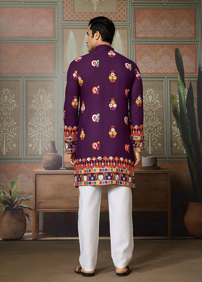 Purple Cotton Kurta