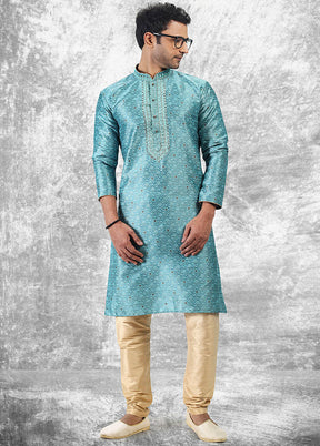 Blue Silk Kurta & Pajama Set