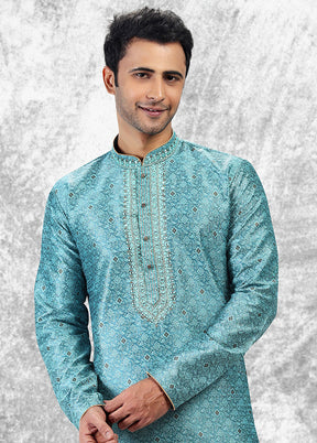 Blue Silk Kurta & Pajama Set