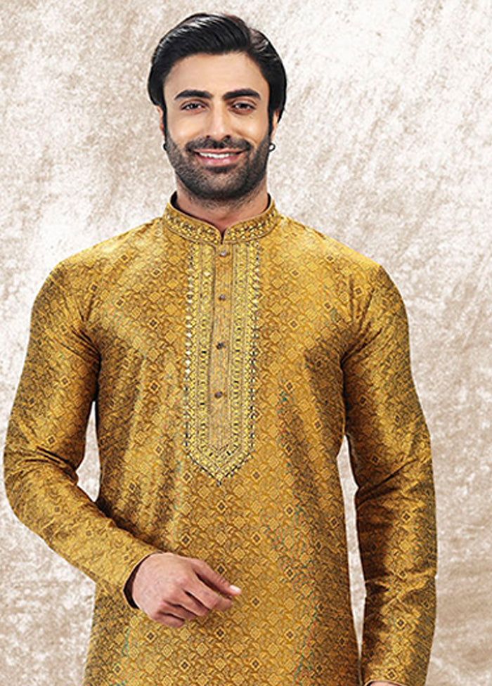 Golden Silk Kurta & Pajama Set