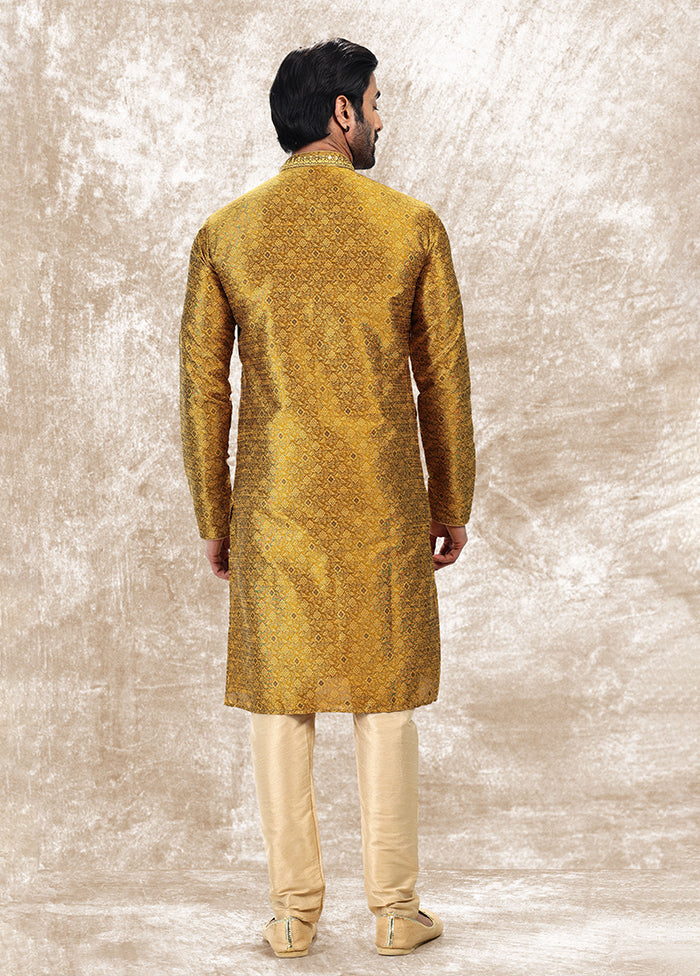 Golden Silk Kurta & Pajama Set