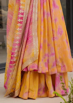 3 Pc Orange Silk Suit Set