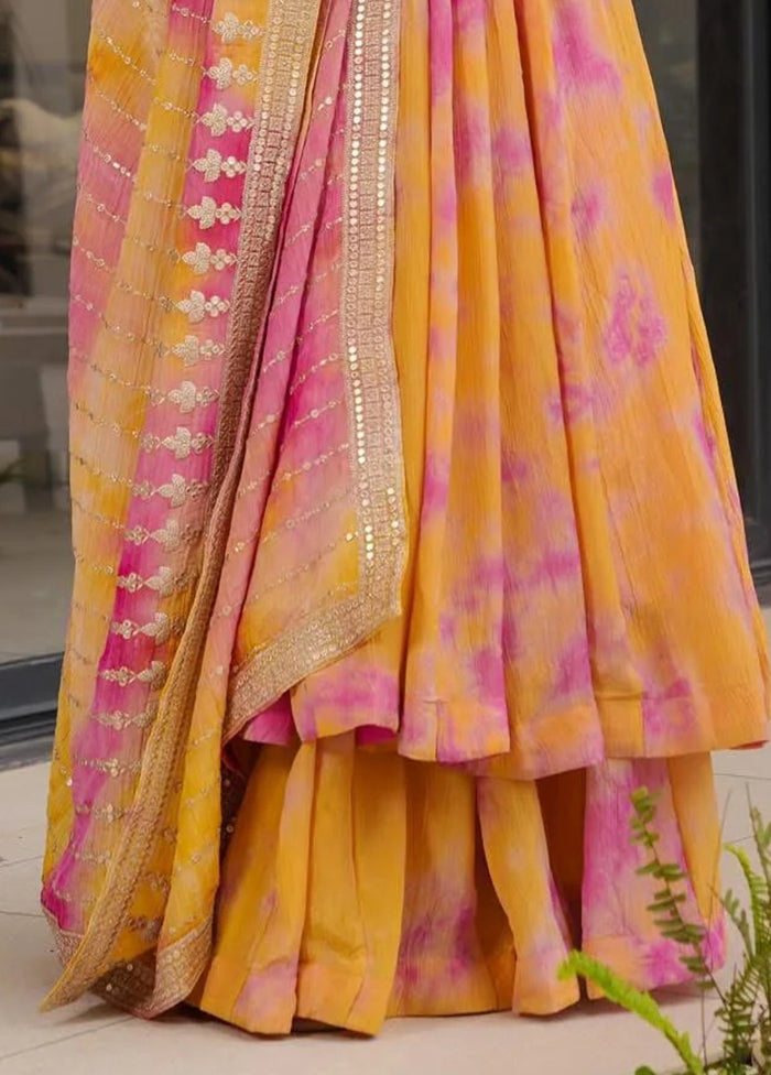 3 Pc Orange Silk Suit Set
