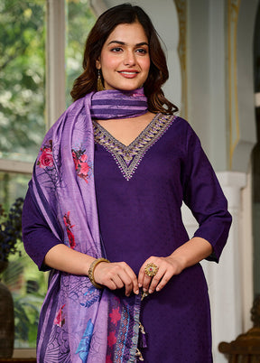 3 Pc Purple Silk Suit Set