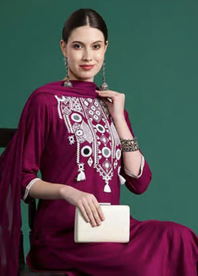 3 Pc Red Cotton Suit Set