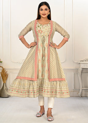 Pista Green Readymade Cotton Kurti - Indian Silk House Agencies