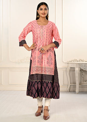 Pink Readymade Cotton Kurti - Indian Silk House Agencies