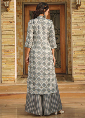 2 Pc Grey Readymade Rayon Kurti Set - Indian Silk House Agencies