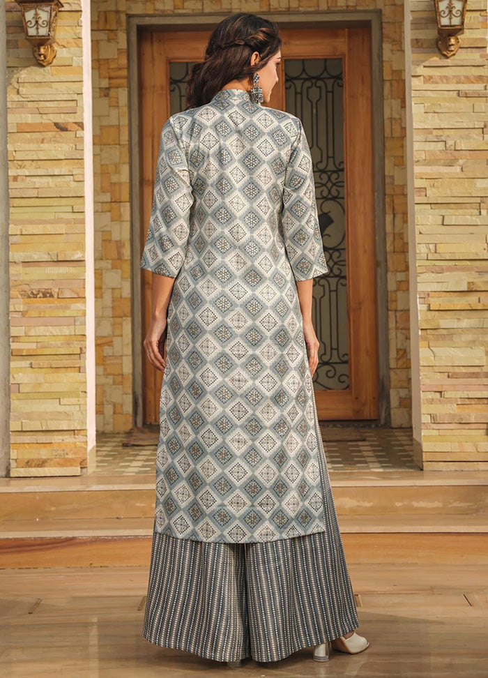 2 Pc Grey Readymade Rayon Kurti Set - Indian Silk House Agencies