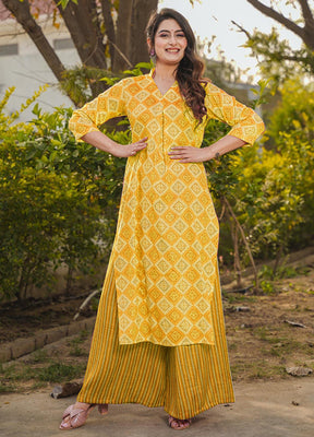 2 Pc Yellow Readymade Rayon Kurti Set - Indian Silk House Agencies