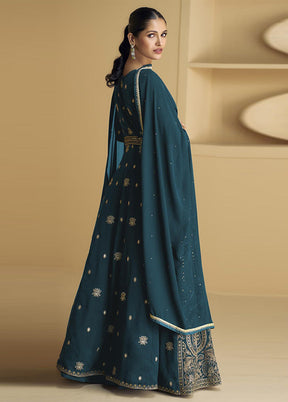3 Pc Rama Semi Stitched Georgette Suit Set