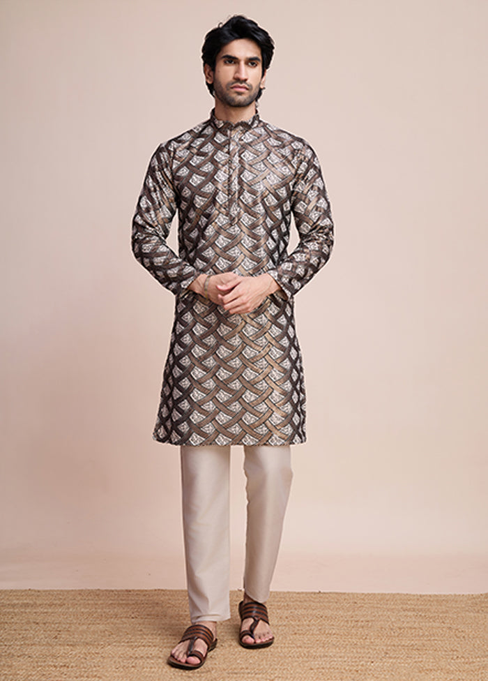 Brown Silk Kurta