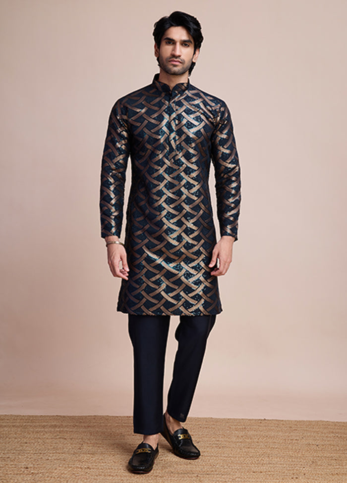 Blue Silk Kurta