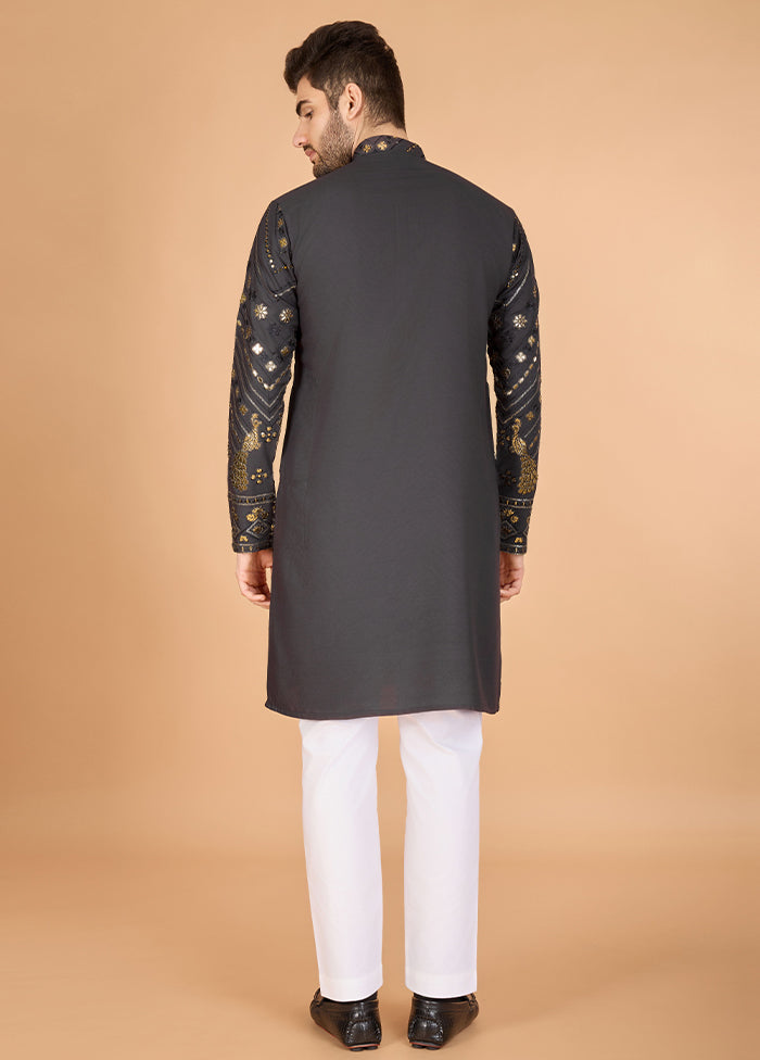 Grey Viscose Kurta