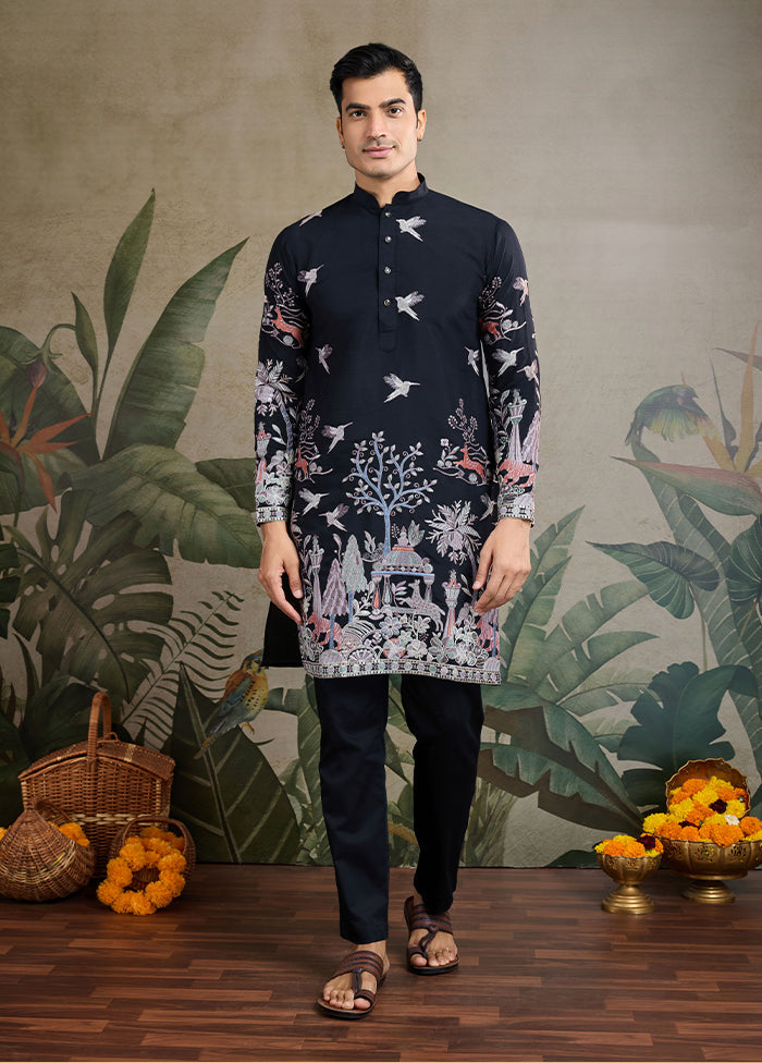 Black Viscose Kurta