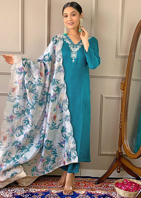 3 Pc Rama Readymade Viscose Dupatta Suit Set