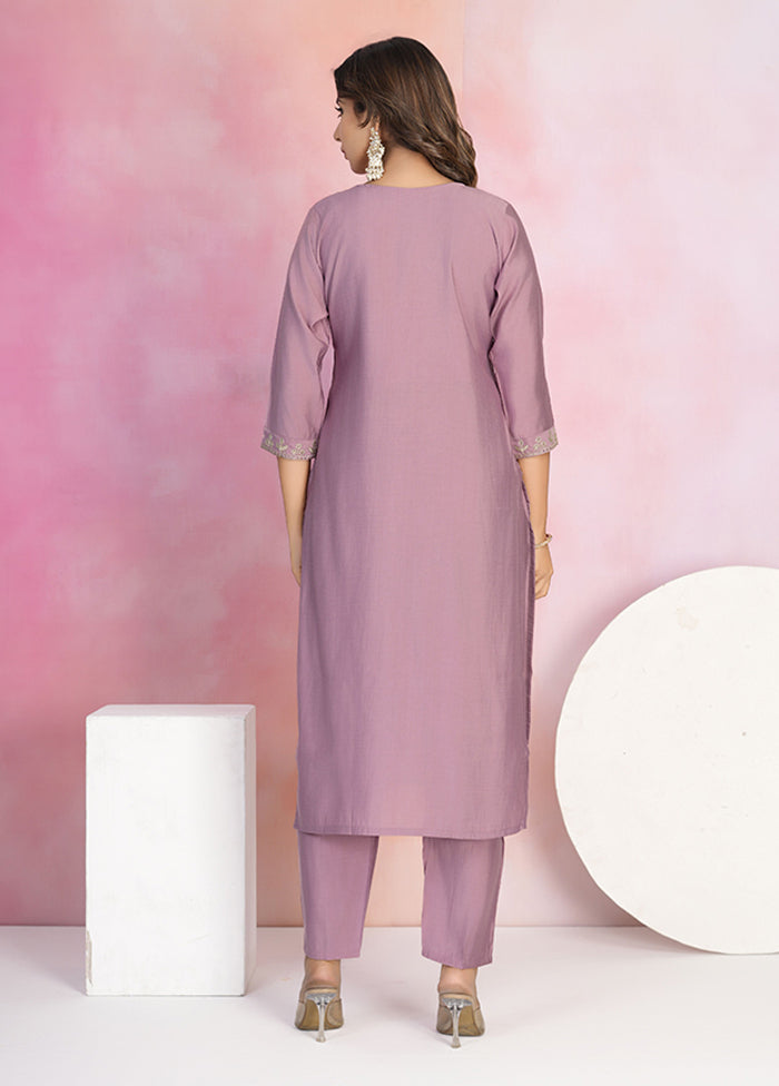 3 Pc Purple Silk Suit Set