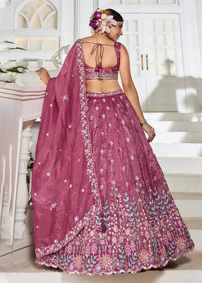 Multicolor Blended Silk Lehenga Set