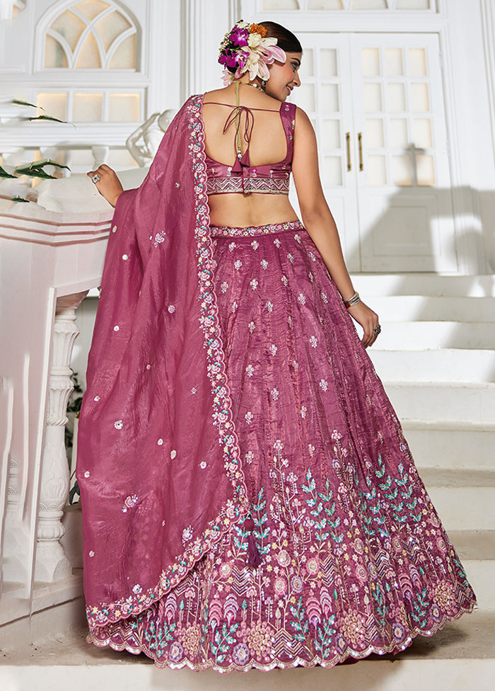 Multicolor Blended Silk Lehenga Set
