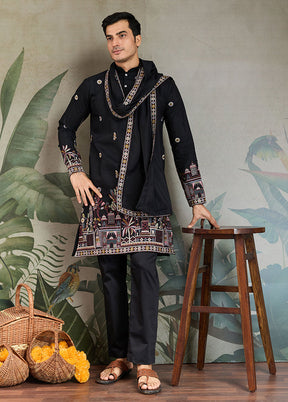 Black Viscose Kurta & Pajama Set