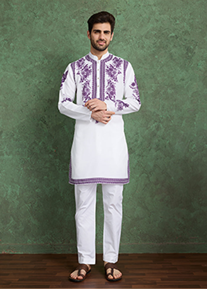 White Viscose Kurta