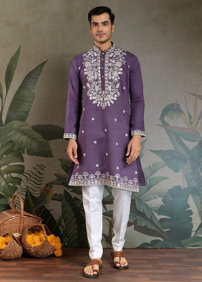 Purple Silk Kurta