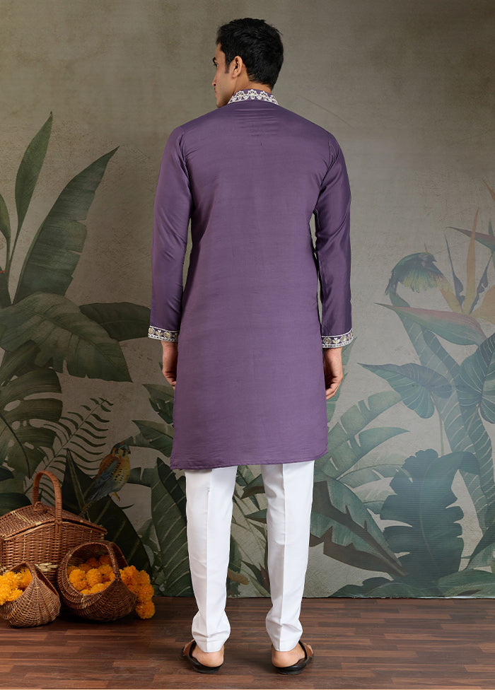 Purple Silk Kurta