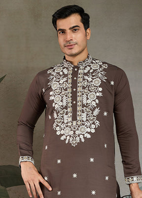 Grey Silk Kurta