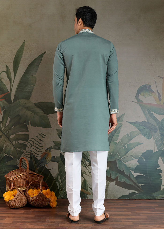 Green Silk Kurta
