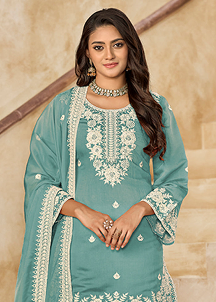 3 Pc Multicolor Silk Suit Set