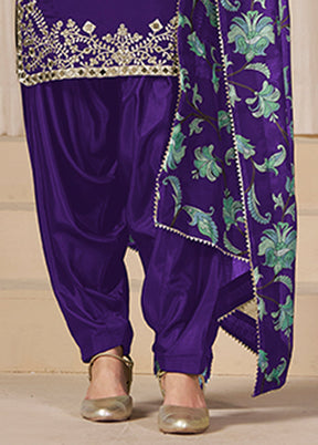 3 Pc Purple Silk Suit Set