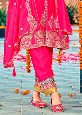 3 Pc Pink Silk Suit Set